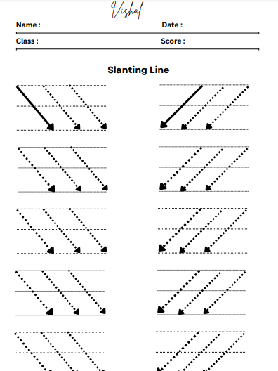 Slanting Line for Kindergarten